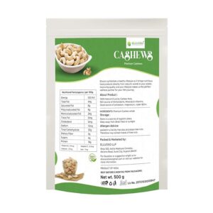 Organic Whole Cashew nuts 250g
