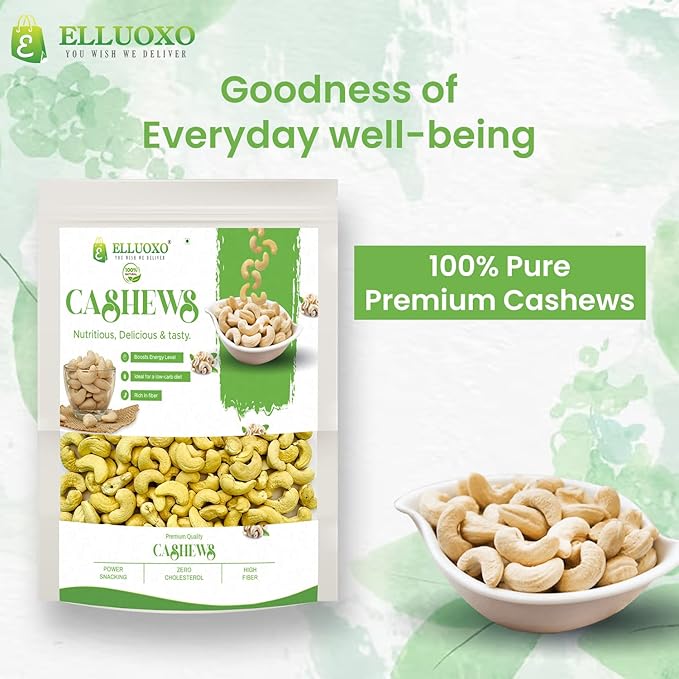 ELLUOXO Organic Whole Cashew nuts (4)